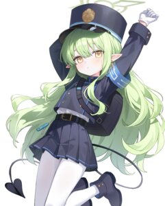 as4_s2 blue_archive halo pantyhose pointy_ears tachibana_hikari tail uniform