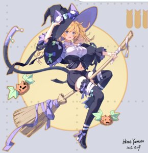 animal_ears gambier_bay_(kancolle) garter halloween heels himeyamato kantai_collection nekomimi tail thighhighs witch