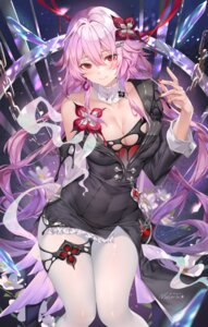 Rating: Questionable Score: 60 Tags: dress evernight garter honkai:_star_rail march_7th melailai no_bra pantyhose User: Arsy