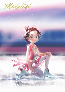 dress ice_skating medalist skirt_lift tsuruma_ikada yuitsuka_inori