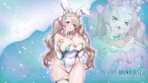 animal_ears brown_dust_ii bunny_ears bunny_girl garter no_bra origami tyr wallpaper