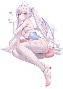 abpart bandaid bikini_top pointy_ears stockings swimsuits thighhighs wings