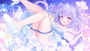 Rating: Questionable Score: 35 Tags: dress fishnets heels hoshifuru_ameru indie_virtual_youtuber komachi_pochi no_bra see_through skirt_lift thighhighs User: 弱受猫