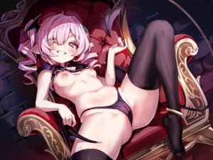 Rating: Questionable Score: 37 Tags: breasts cameltoe devil loli nipples no_bra pantsu pointy_ears tail thighhighs thong toshizou wings User: kiyoe