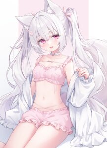 Rating: Questionable Score: 66 Tags: animal_ears bloomers bra inari_hinano indie_virtual_youtuber kitsune open_shirt pajama shano_hiyori tail User: Anonymous