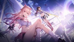 animal_ears bra garter pantyhose see_through snowbreak:_containment_zone sword tagme wallpaper