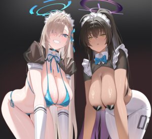 Rating: Questionable Score: 18 Tags: areola bikini blue_archive breasts halo ichinose_asuna kakudate_karin kakumayu maid no_bra pantyhose pasties swimsuits User: KenB