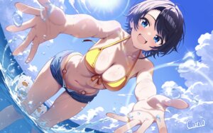bikini curio_(curiofinity) hololive oozora_subaru swimsuits wet