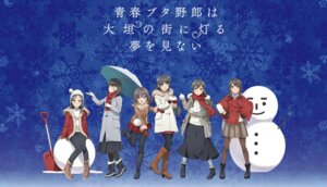 akagi_ikumi heels himeji_sara hirokawa_uzuki iwamizawa_nene mitou_miori pantyhose sakurajima_mai seishun_buta_yarou sweater tagme umbrella