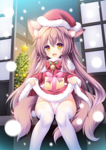 Rating: Questionable Score: 21 Tags: animal_ears cameltoe christmas dress kitsune loli lump_of_sugar moekibara_fumitake pantsu skirt_lift tail thighhighs User: k25c2yf
