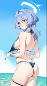 amau_ako ass bikini blue_archive garter halo runfufu swimsuits thong undressing wet
