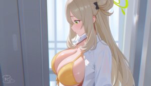 Rating: Questionable Score: 60 Tags: bikini_top blue_archive dress_shirt halo izayoi_nonomi open_shirt royalbunny003 see_through swimsuits User: Arsy