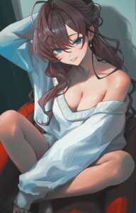 ichinose_shiki no_bra qingli_ye sweater the_idolm@ster the_idolm@ster_cinderella_girls