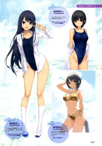 Rating: Questionable Score: 10 Tags: aoyama_sumika bikini coffee-kizoku dress_shirt shiramine_rika swimsuits User: drop