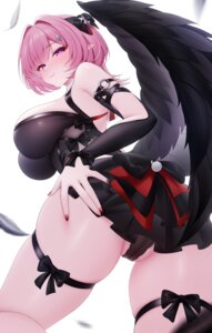 Rating: Questionable Score: 28 Tags: cameltoe garter lingerie lingse no_bra pantsu pointy_ears remielle_dan skirt_lift thong wings zenless_zone_zero User: Arsy