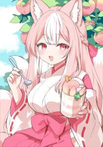 animal_ears kamiyoshi_rika kitsune miko tail