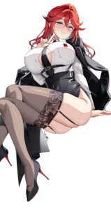 akabishi_kaname erect_nipples heels no_bra open_shirt sansyoku_amido. stockings strategic_lovers thighhighs