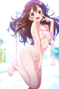 breasts kazuma_muramasa kimi_to_idol_precure lingerie nipples pantsu precure sakura_uta see_through shirt_lift