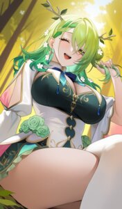 Rating: Questionable Score: 36 Tags: ceres_fauna cleavage dress hololive hololive_english horns oikomia skirt_lift thighhighs User: charunetra