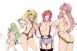 Rating: Questionable Score: 32 Tags: areola ass erect_nipples garter garter_belt lingerie megane no_bra nopan pantsu qazieru sketch stockings thighhighs topless undressing User: magicmessage