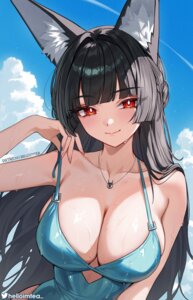 Rating: Questionable Score: 63 Tags: animal_ears helloimtea hoshimi_miyabi kitsune swimsuits undressing wet zenless_zone_zero User: Arsy
