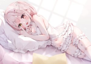 cameltoe garter heterochromia indie_virtual_youtuber lingerie miko_suuuuu pantsu stockings thighhighs