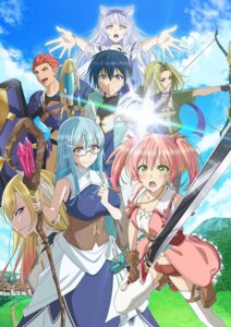 animal_ears armor claire_(tsuihou_shiromadoushi) cross_(tsuihou_shiromadoushi) daggas_(tsuihou_shiromadoushi) garter lloyd_(tsuihou_shiromadoushi) megane merlin_(tsuihou_shiromadoushi) nekomimi silica_(tsuihou_shiromadoushi) sword tagme thighhighs weapon yui_(tsuihou_shiromadoushi) yuusha_party_wo_tsuihou_sareta_shiromadoushi_s-rank_boukensha_ni_hirowareru