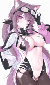 animal_ears megane nekomimi nopan pantyhose sul-lin-a tattoo torn_clothes wet zxcsque