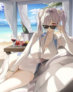 Rating: Questionable Score: 40 Tags: cinderella_(nikke) cleavage goddess_of_victory:_nikke megane myabit open_shirt swimsuits User: VigorousMMM