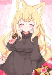 animal_ears dress kamiyoshi_rika kitsune tail valentine