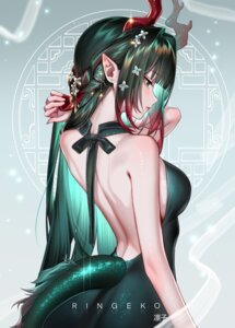 Rating: Questionable Score: 37 Tags: arknights arknights:_endfield dress horns no_bra pointy_ears ringeko-chan tail zhuang_fangyi_(arknights) User: VigorousMMM
