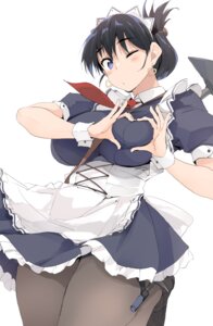 arato_nagi garter maid pantyhose ruri_no_houseki skirt_lift zekkyon