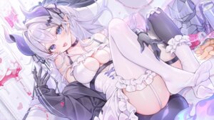 Rating: Questionable Score: 104 Tags: alllisso bandaid blood dress garter heterochromia horns indie_virtual_youtuber no_bra pointy_ears skirt_lift stockings tail thighhighs vaipyre User: Anonymous