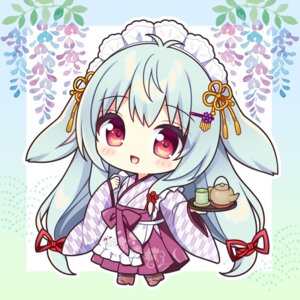 animal_ears chibi lump_of_sugar maid moekibara_fumitake tarumi_konoha wa_maid waitress yorite_konoha_wa_kurenai_ni