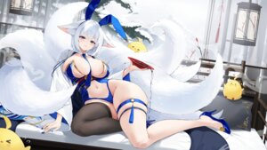Rating: Questionable Score: 41 Tags: animal_ears azur_lane bunny_ears bunny_girl garter heels japanese_clothes kaga_(azur_lane) kitsune manjuu_(azur_lane) no_bra sake sayan see_through tail thighhighs User: SenjounoValkyria
