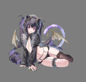 animal_ears devil garter garter_belt horns nekomimi no_bra pantsu rosuuri stockings tail thighhighs transparent_png wings