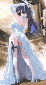 Rating: Questionable Score: 50 Tags: ass blue_archive dress garter garter_belt halo heels joumae_saori no_bra nvl pantsu skirt_lift stockings thighhighs weapon User: KenB