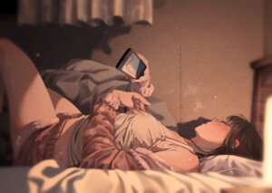 Rating: Questionable Score: 75 Tags: huyunokure nipples no_bra pajama see_through wet User: saemonnokami