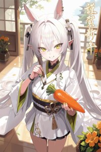 animal_ears japanese_clothes pointy_ears szkure.