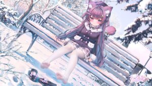 Rating: Safe Score: 40 Tags: animal_ears chen_bin halo pantyhose see_through skirt_lift tail wallpaper User: 弱受猫