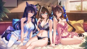 animal_ears bra cameltoe cheval_grand_(umamusume) lingerie merufena pantsu see_through tail uma_musume_pretty_derby verxina_(umamusume) vivlos_(umamusume)