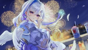Rating: Safe Score: 19 Tags: amane_kanata hololive shuri_(84k) wallpaper wings yukata User: Anonymous