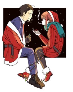 Rating: Safe Score: 7 Tags: business_suit christmas dress jinushi pantyhose sasaki_(yanisuu) smoking super_no_ura_de_yani_suu_futari sweater yamada_(yanisuu) User: VigorousMMM