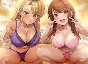 bra breast_hold cameltoe pantsu shiitake_taishi