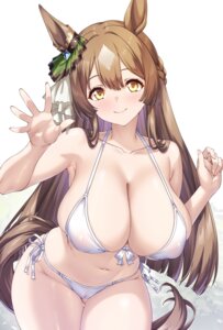 animal_ears bikini cameltoe erect_nipples merufena satono_diamond_(umamusume) swimsuits tail uma_musume_pretty_derby