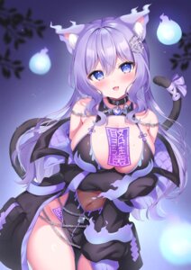 Rating: Questionable Score: 35 Tags: animal_ears bikini_top breast_hold indie_virtual_youtuber nekomimi nopan onatsu_no_nibitashi_(vtuber) see_through siooooono swimsuits tail User: whitespace1