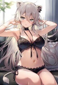 animal_ears aria_(ariacue) bra hololive lingerie pantsu shishiro_botan tail