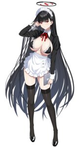 bikini_top blue_archive halo maid prime swimsuits thighhighs tsukatsuki_rio