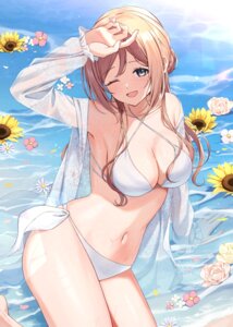 Rating: Questionable Score: 30 Tags: bikini gakuen_idolm@ster himesaki_rinami kuroto_yuu official_watermark open_shirt see_through swimsuits the_idolm@ster wet wet_clothes User: saemonnokami