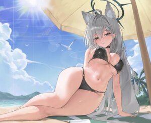 Rating: Questionable Score: 12 Tags: animal_ears bikini blue_archive cham_ggi halo nekomimi sunaookami_shiroko sunaookami_shiroko_terror swimsuits wet User: KenB